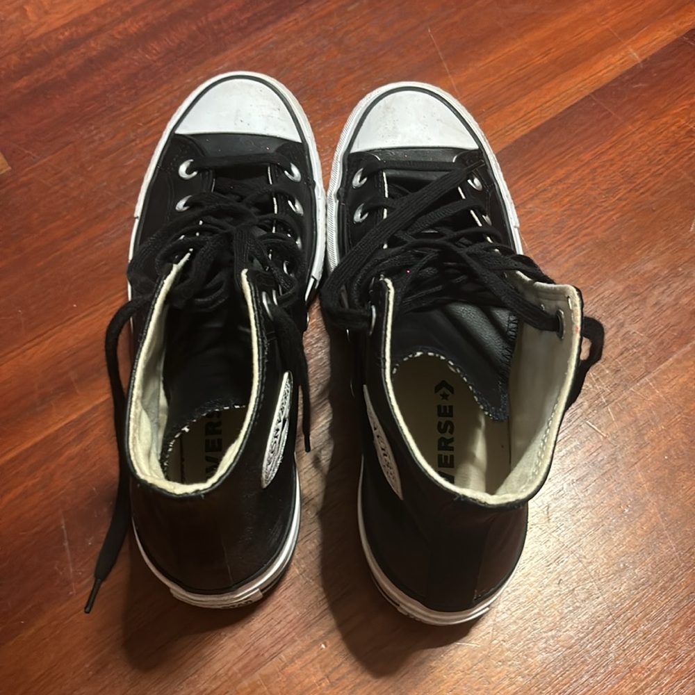 platform black leather high top converse - Picture 4 of 4